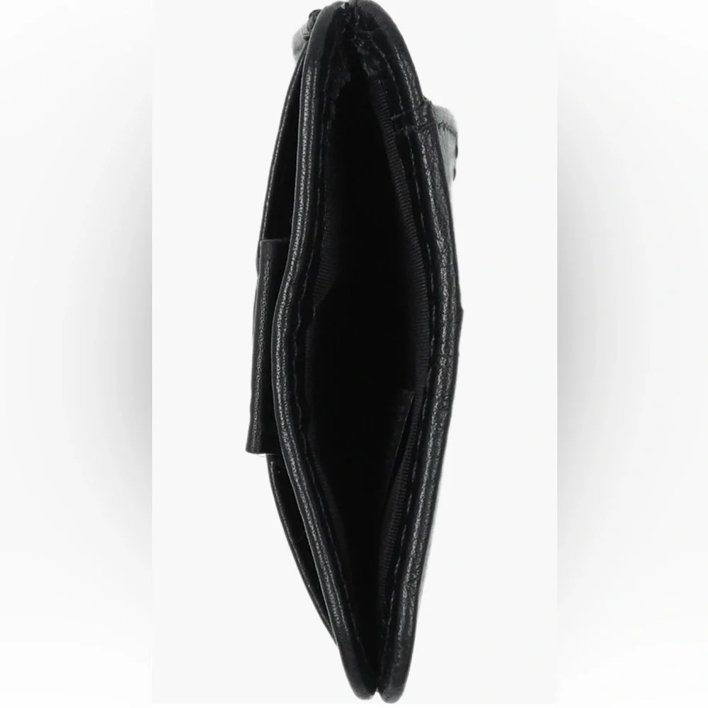 BOSCA ESSENTIALS LEATHER CARD CASE BLACK 4” NWT